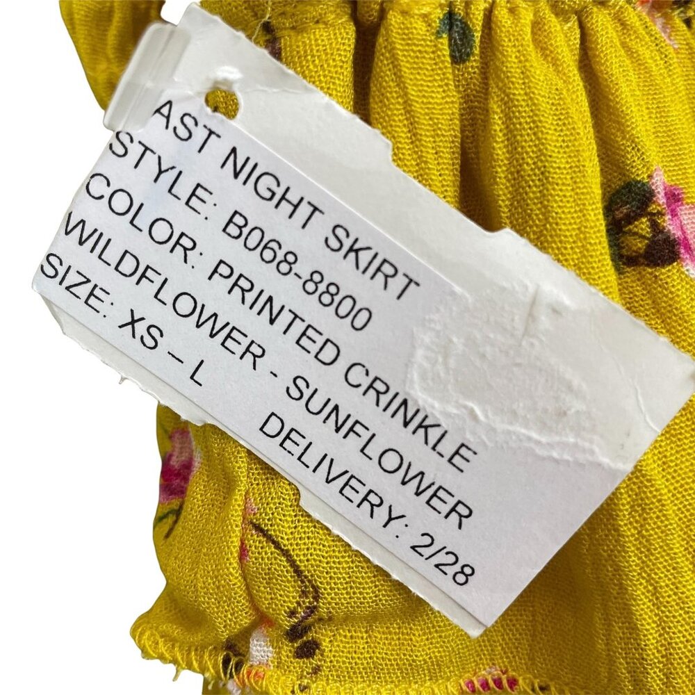 Blue Life yellow floral smocked secret crush last night set extra small MSRP 204 - Picture 11 of 12